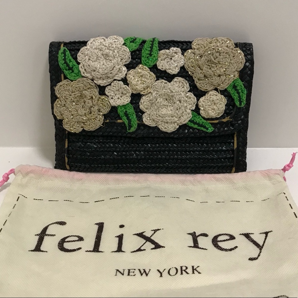 Felix Rey New York clutch; flower decoration